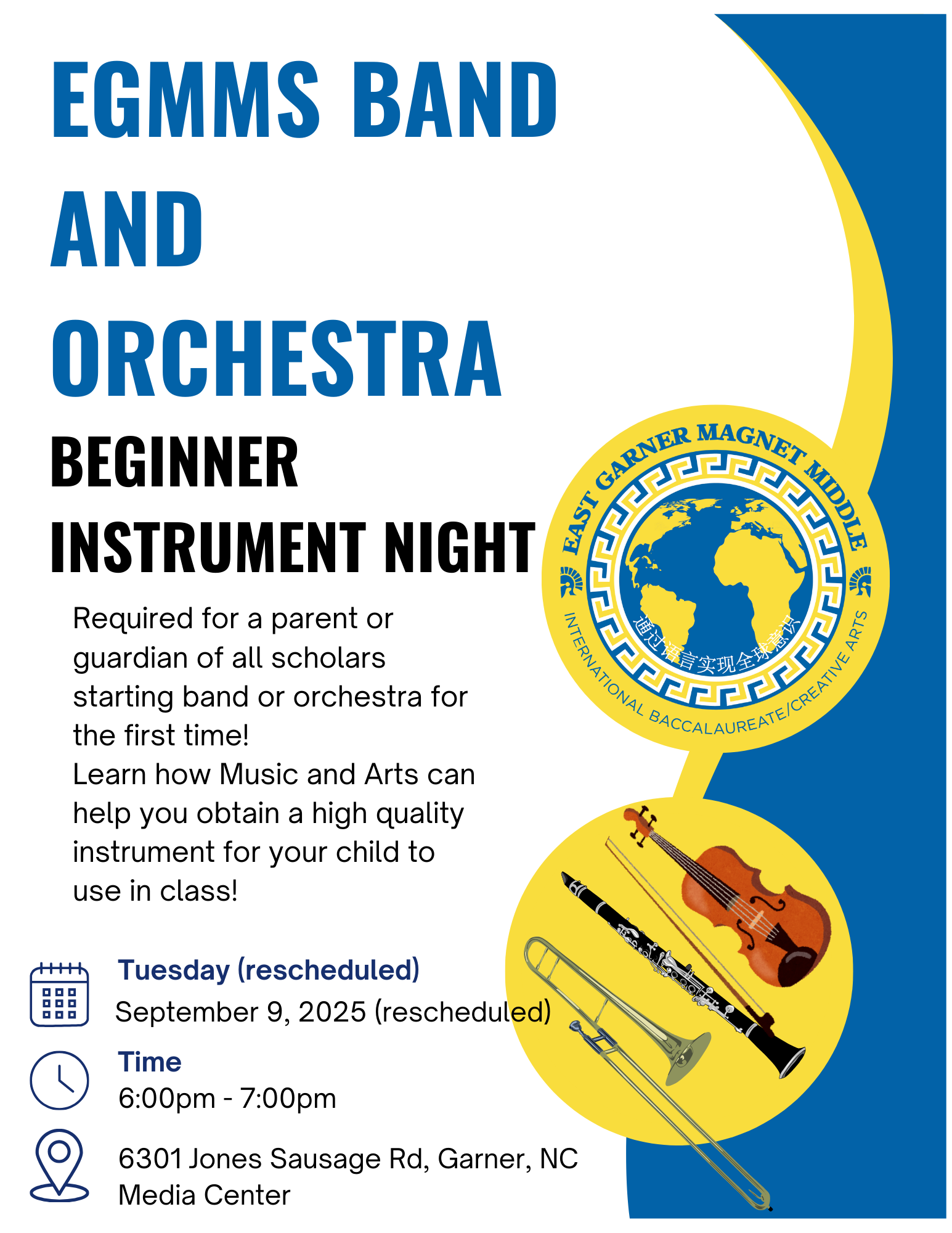  Beginner Instrument Night/Noche de instrumentos para principiantes